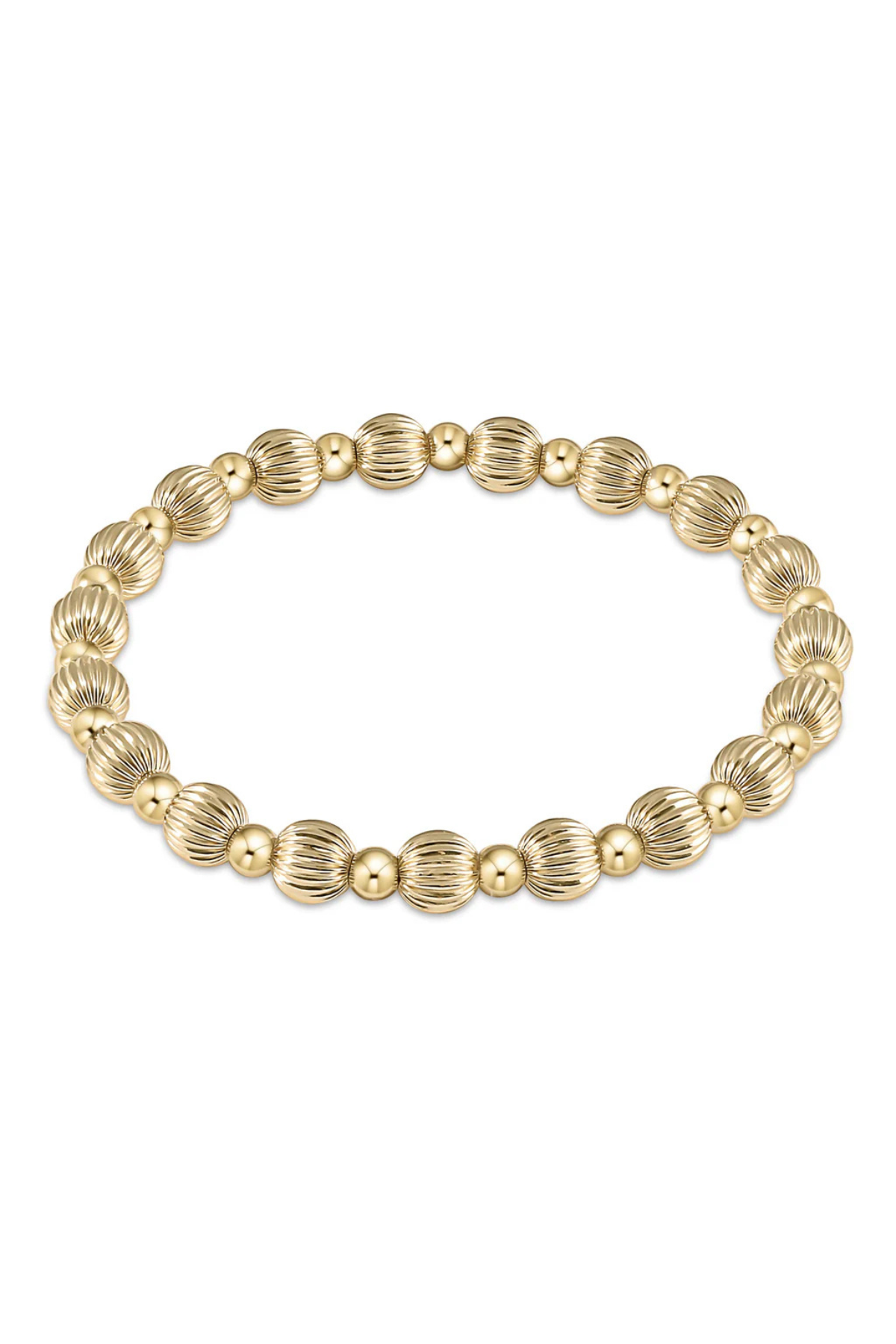 Dignity Grateful Pattern 6mm Bead Bracelet - Gold