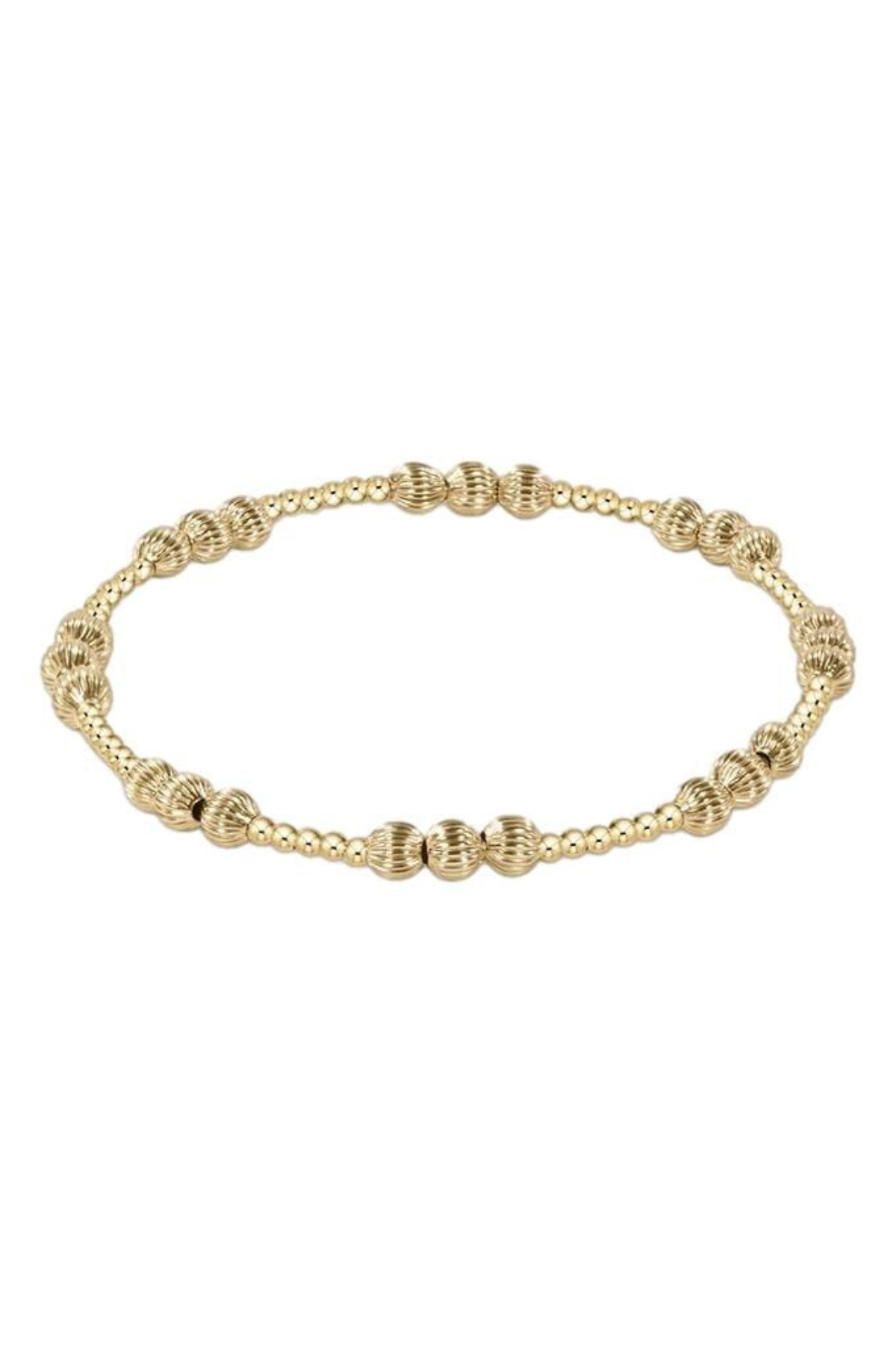 Dignity Joy Pattern 4mm Bead Bracelet - Gold | enewton