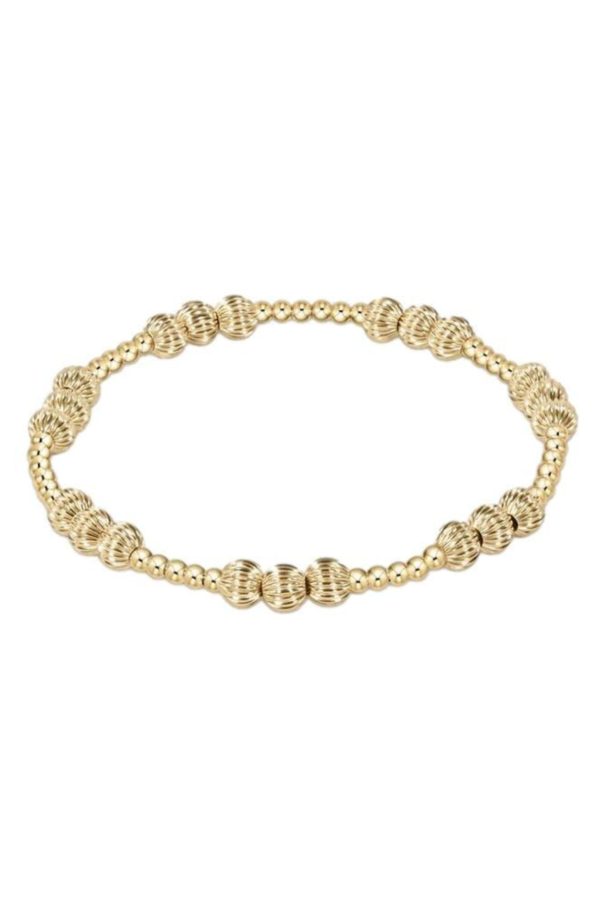 Dignity Joy Pattern 5mm Bead Bracelet - Gold | enewton