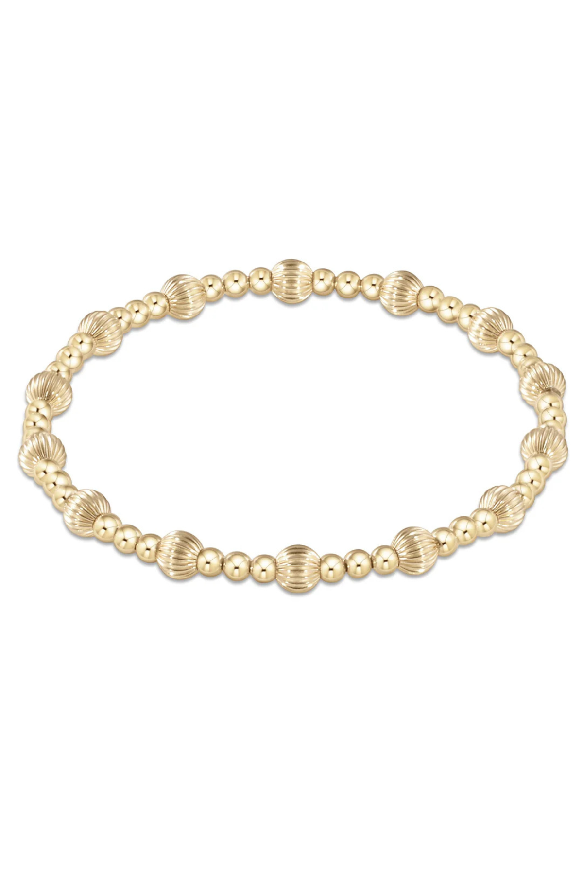 Dignity Sincerity Pattern 5mm Bead Bracelet - Gold | enewton