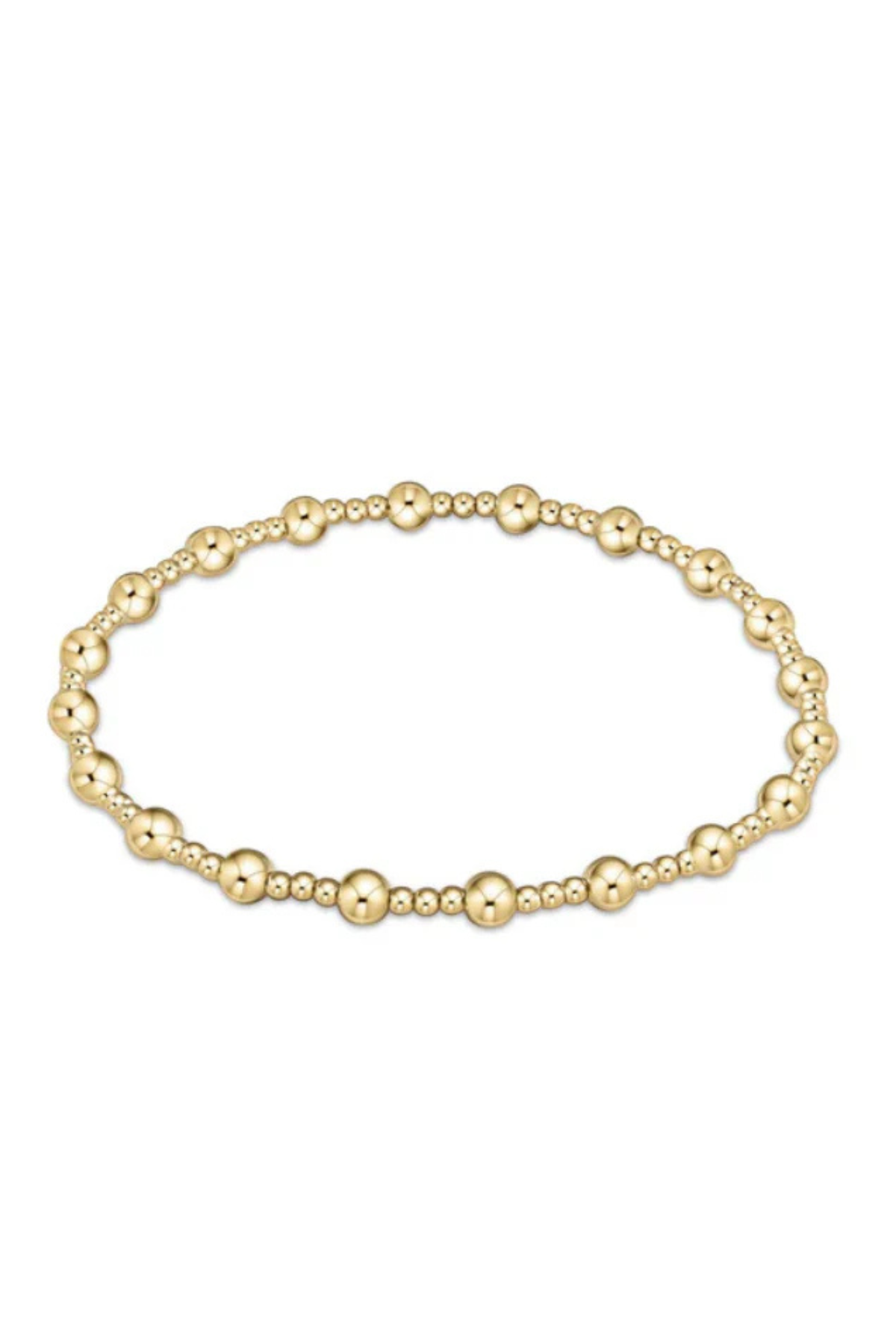 Extends Classic Sincerity Pattern 4mm Bead Bracelet - Gold | enewton