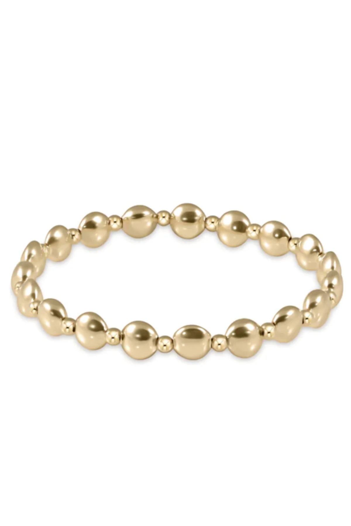 Honesty Gold Grateful Pattern 6mm Bead Bracelet | enewton