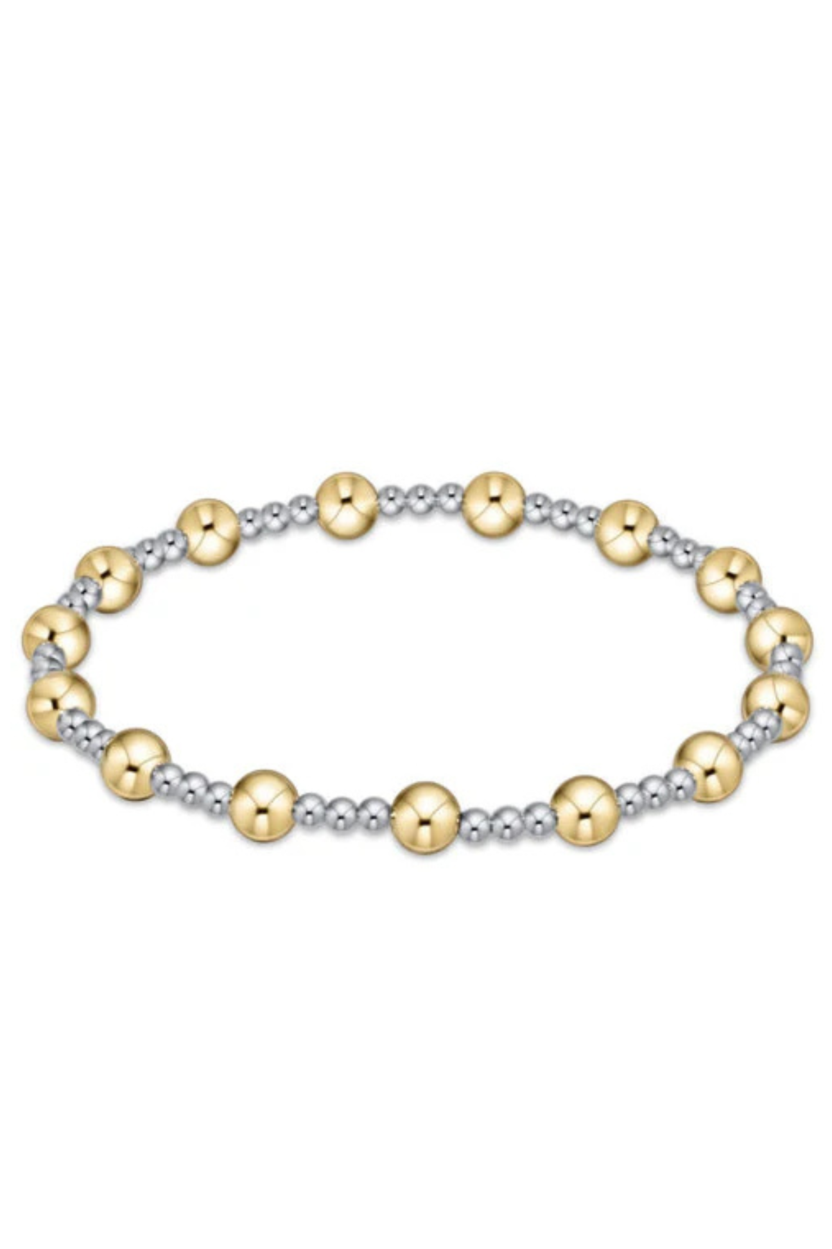 Extends Classic Sincerity Pattern 5mm Bead Bracelet - Mixed Metal | enewton