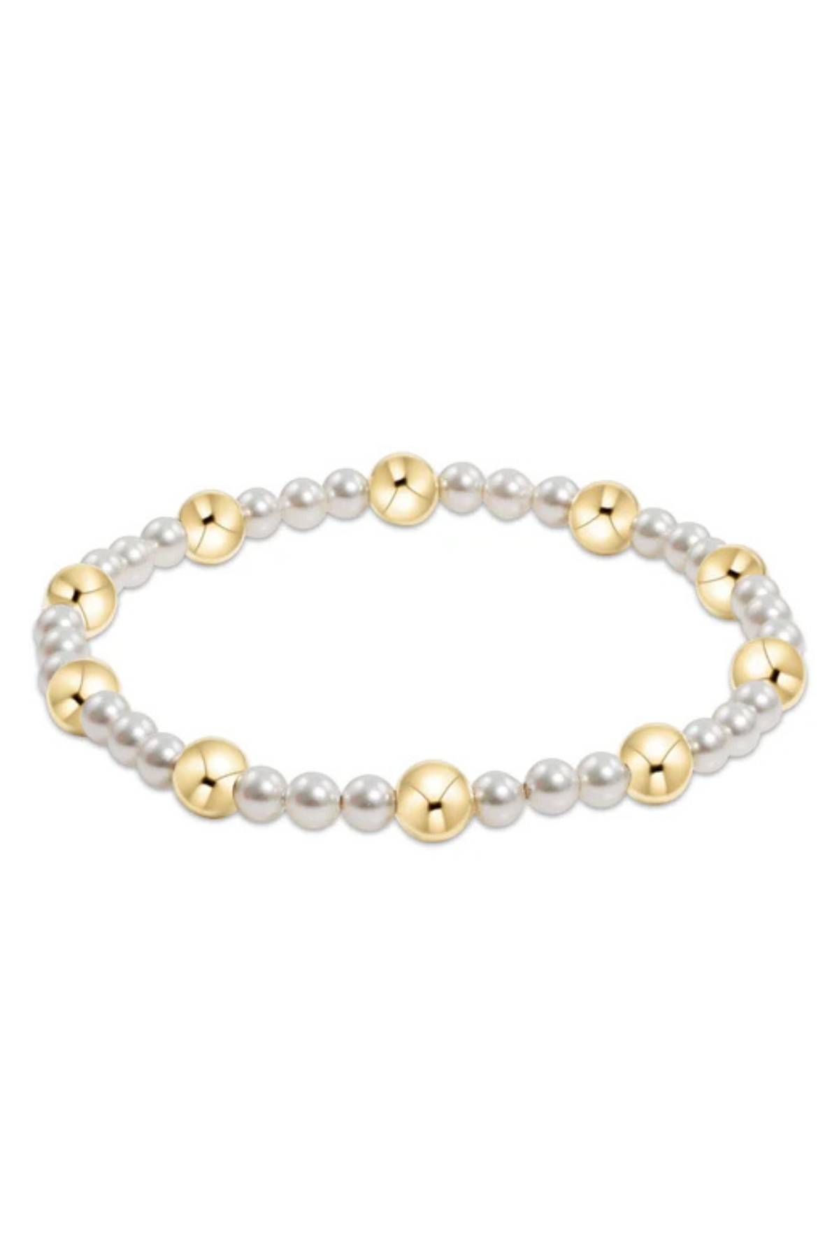 Pearl Sincerity Pattern 4mm Bead Bracelet - 6mm Gold | enewton