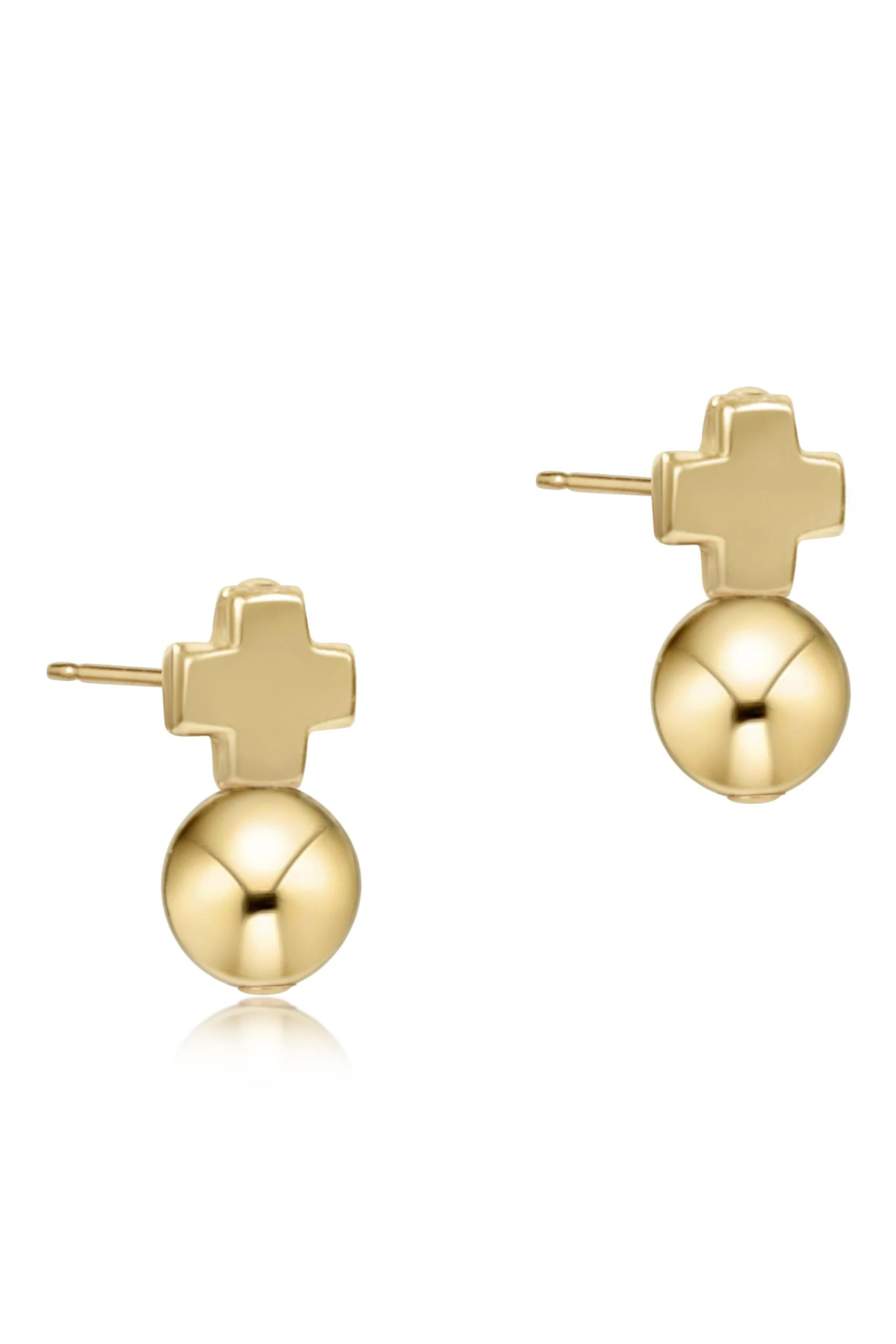 Signature Cross Gold Stud Earrings | enewton