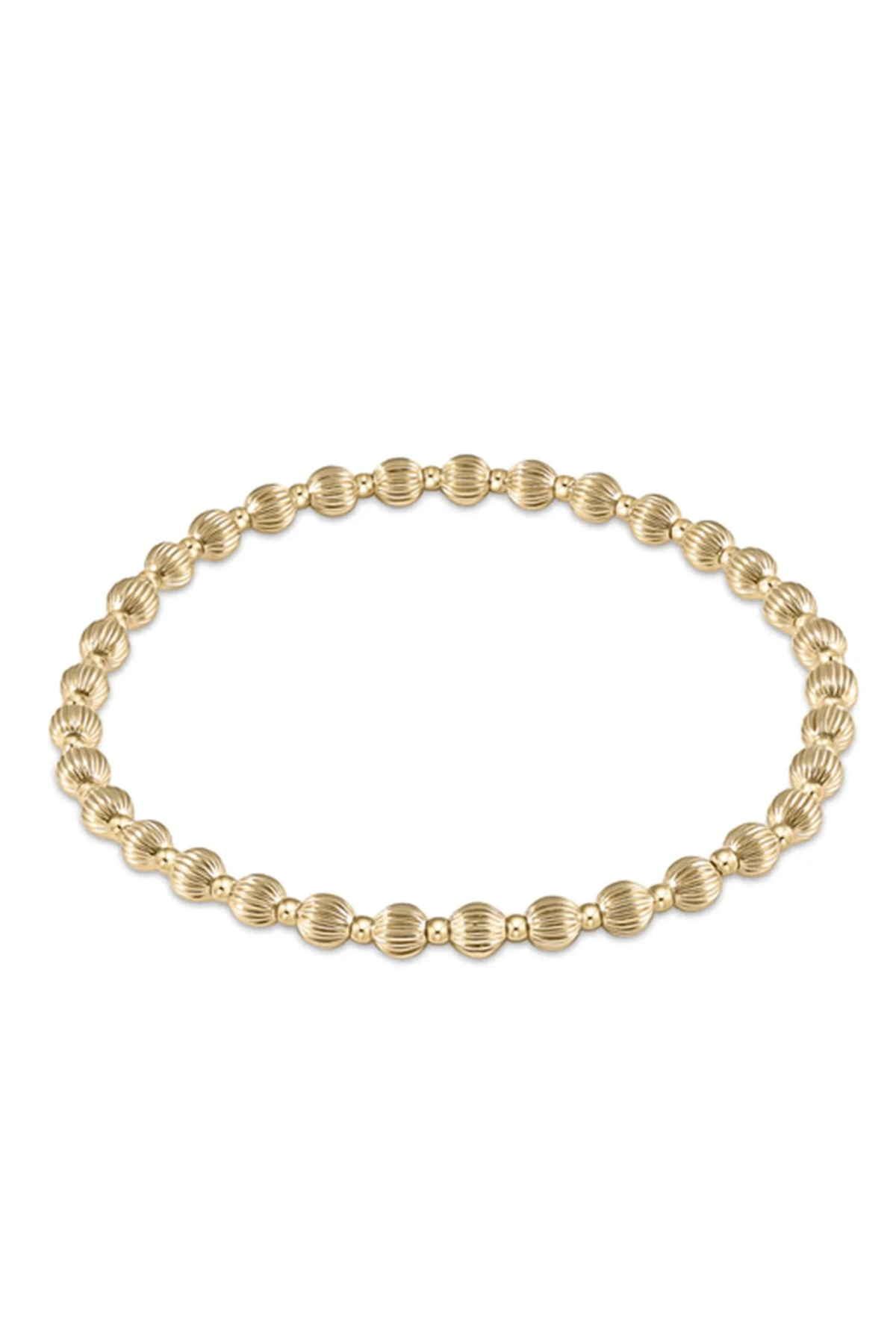 Dignity Grateful Pattern 4mm Bead Bracelet - Gold | enewton