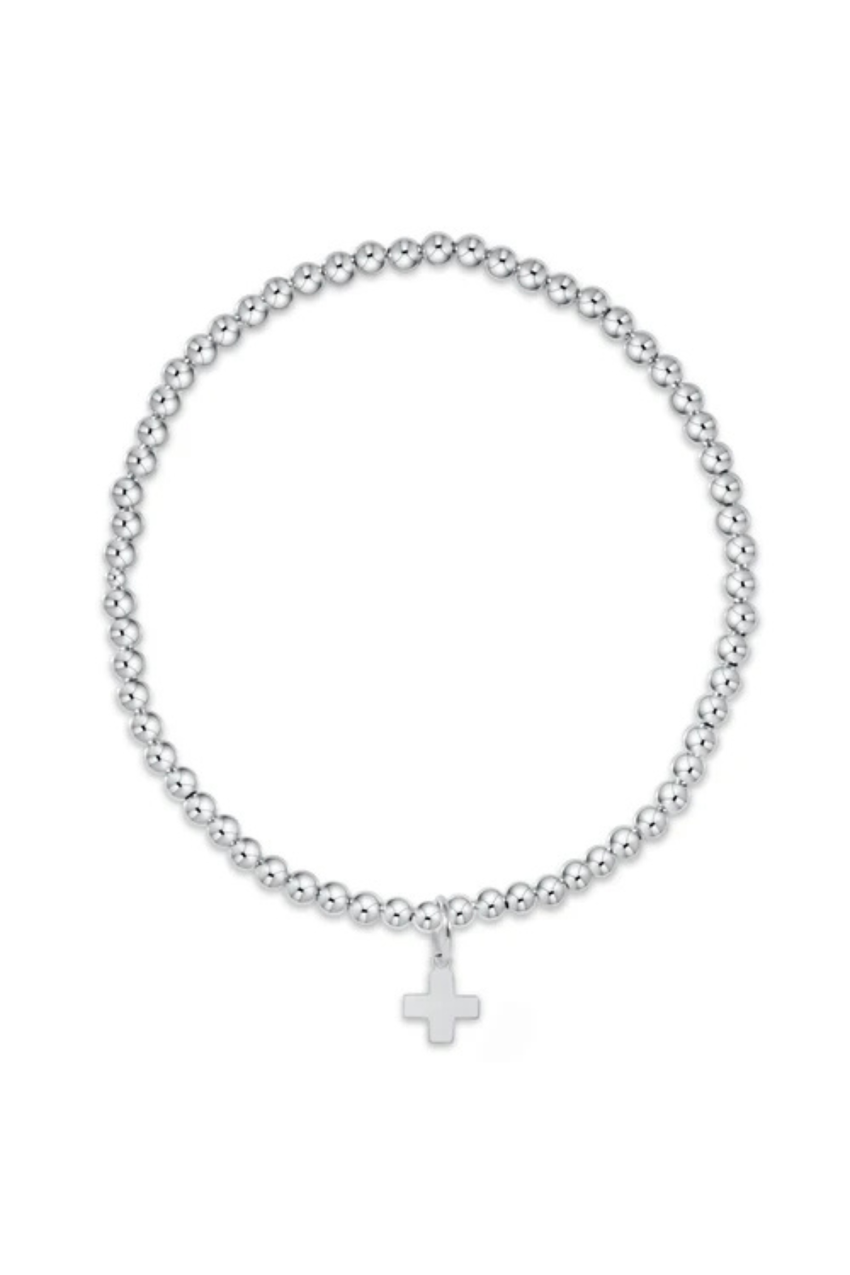 Classic Sterling 3mm Bead Bracelet - Signature Cross Sterling Charm | enewton