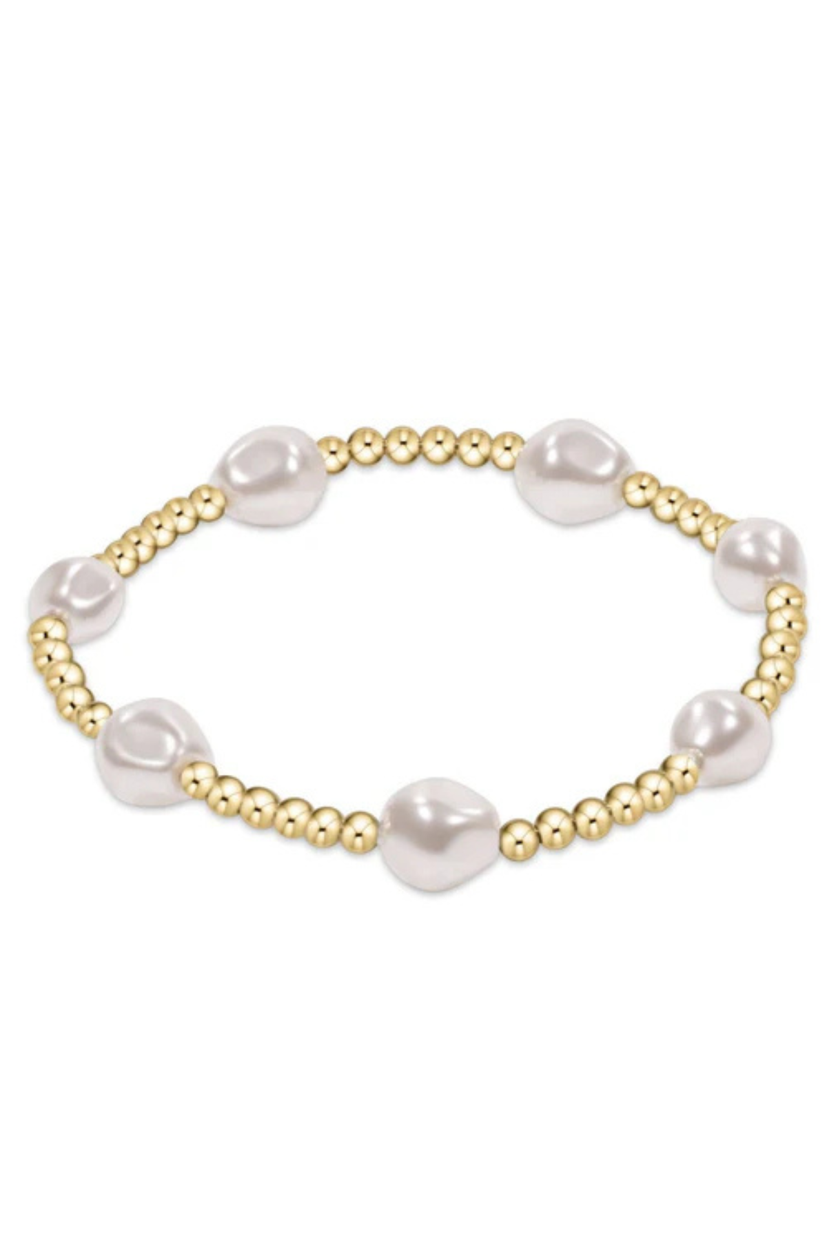 Extends Admire Gold 3mm Bead Bracelet - Pearl | enewton