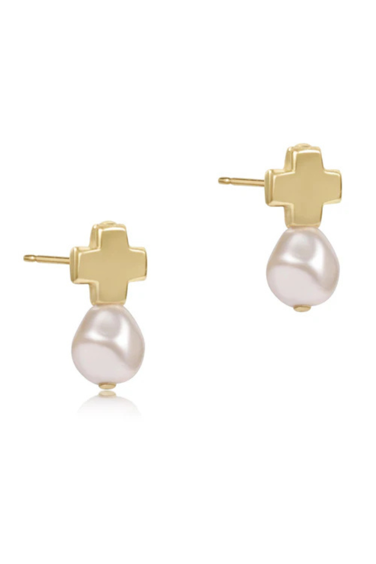 Signature Cross Gold Stud - Pearl | enewton