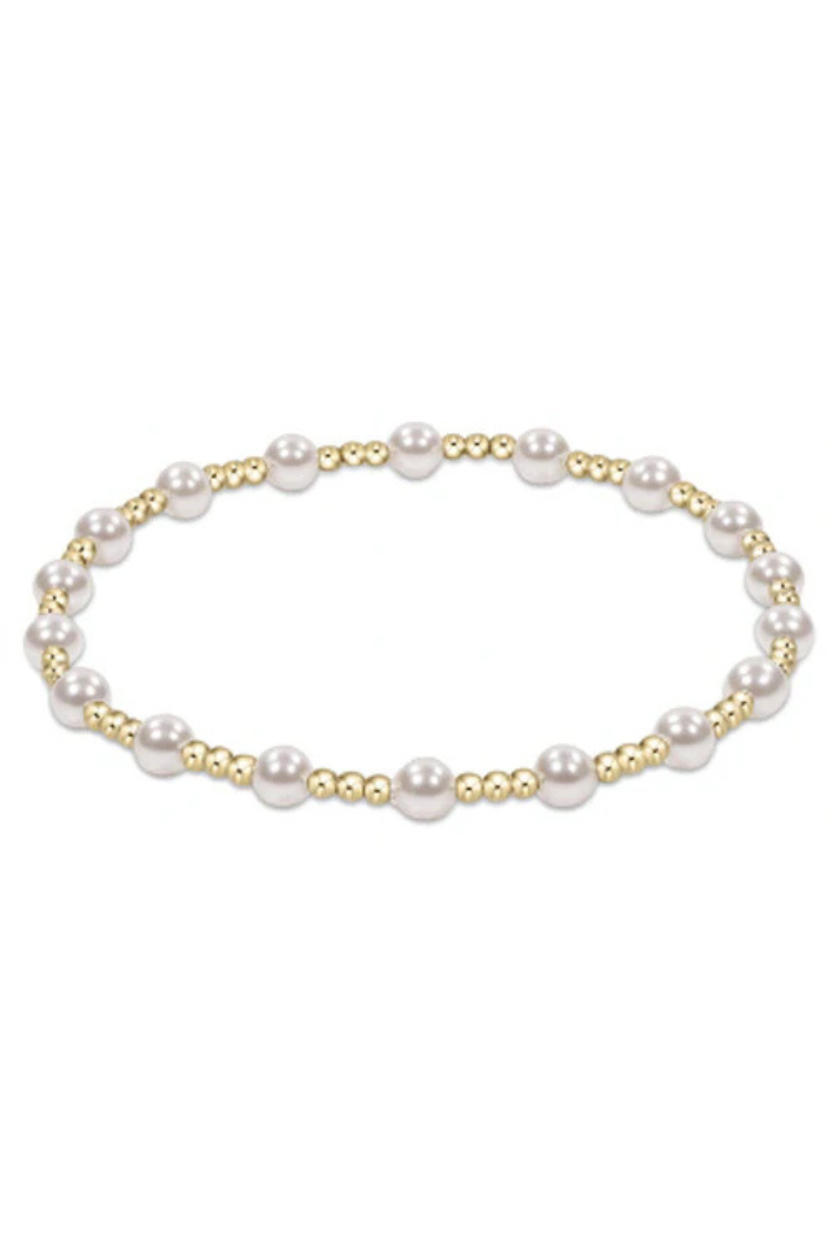 eGirl Classic Sincerity Pattern 4mm Bead Bracelet - Pearl | enewton