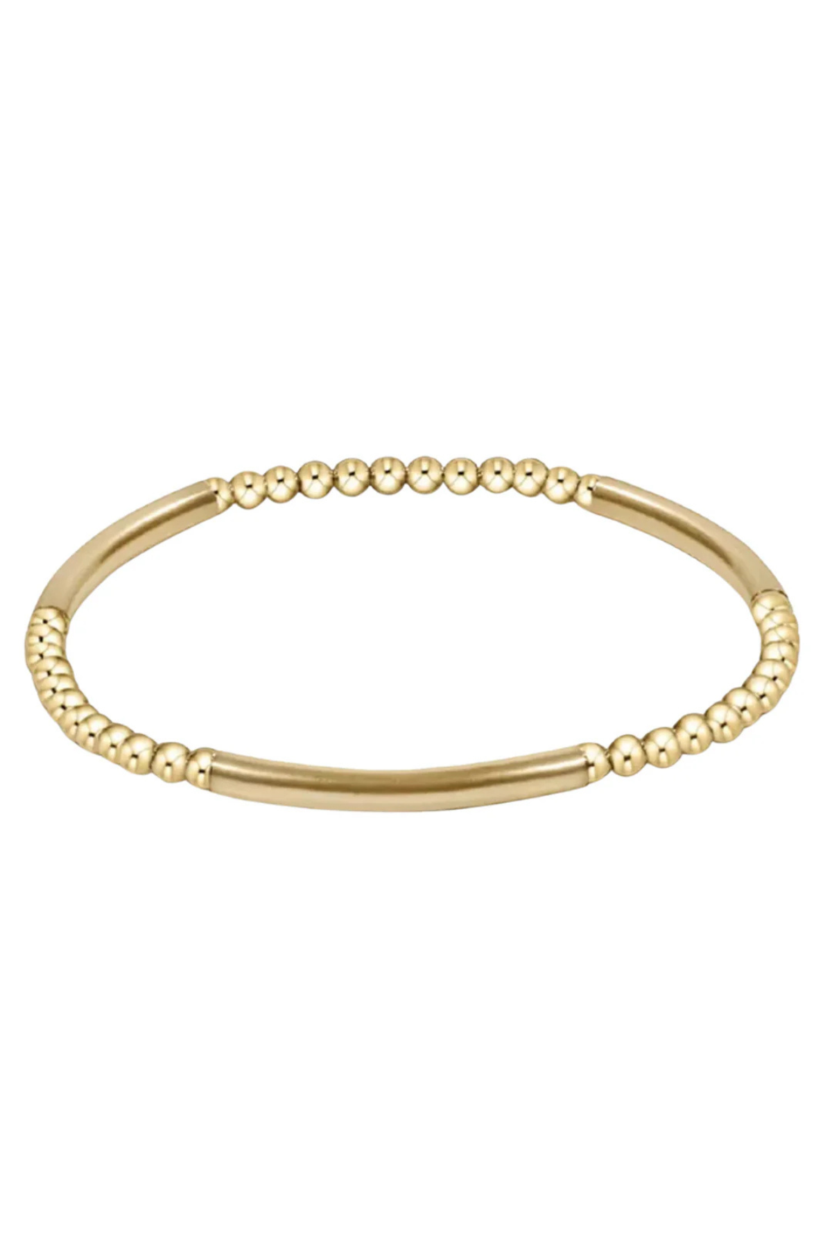 Bliss Bar Gold Pattern 3mm Bead Bracelet - Gold | enewton