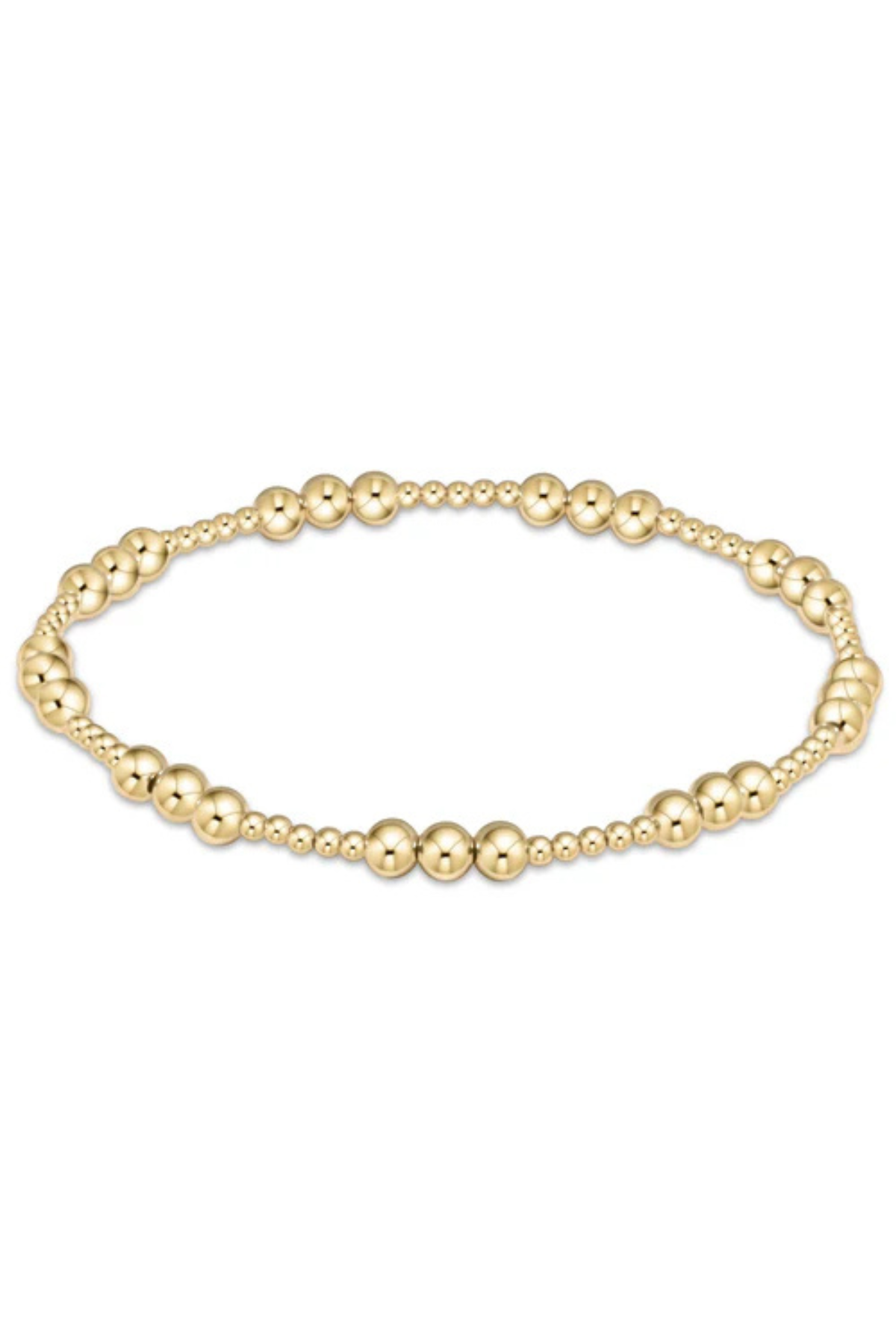 Classic Joy Pattern 4mm Bead Bracelet - Gold | enewton