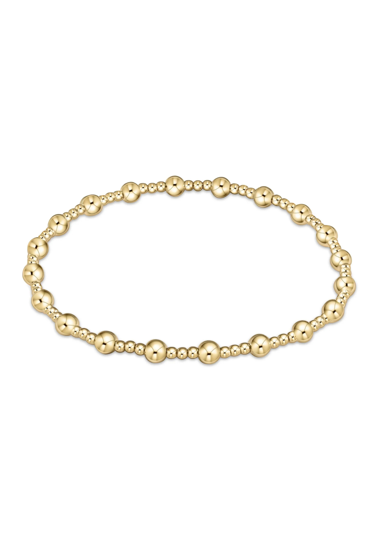 eGirl Classic Sincerity Pattern 4mm Bead Bracelet - Gold | enewton