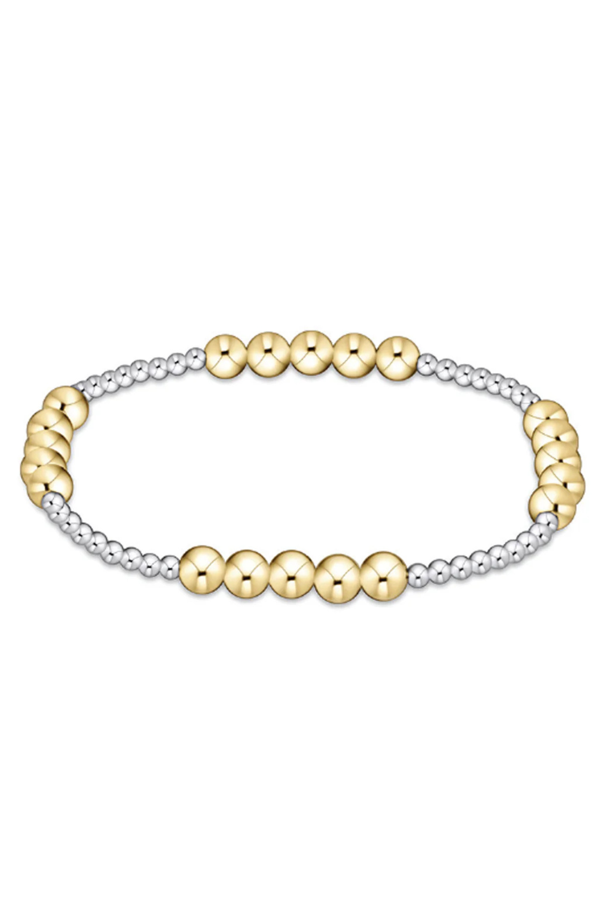 Classic Blissful Pattern 2.5mm Bead Bracelet - Mixed Metals | enewton