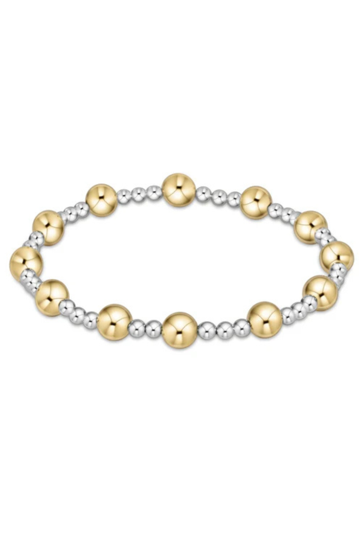 Classic Sincerity Pattern 6mm Bead Bracelet - Mixed Metal | enewton