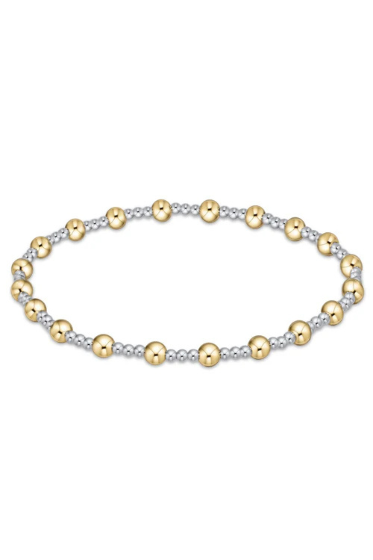 Classic Sincerity Pattern 4mm Bead Bracelet - Mixed Metal | enewton