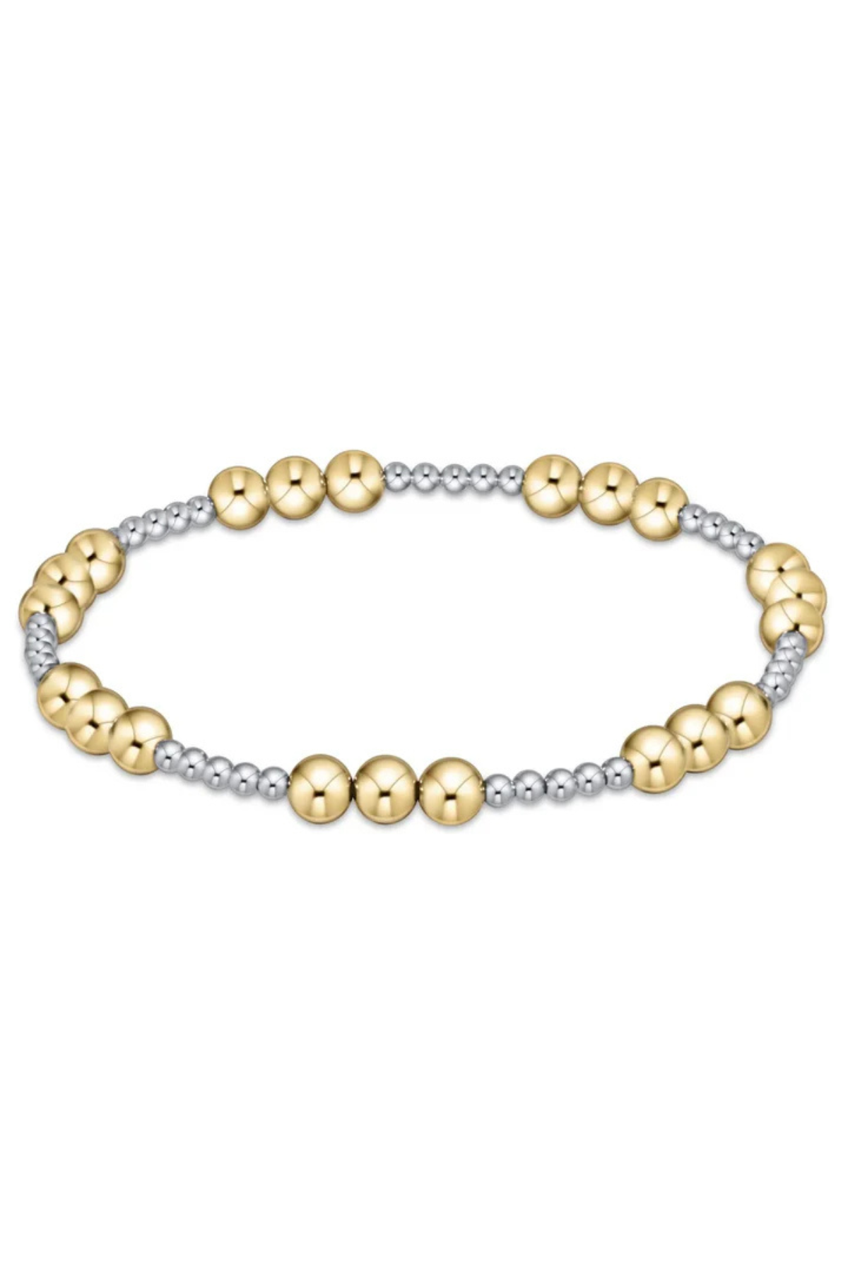 Classic Joy Pattern 5mm Bead Bracelet - Mixed Metals | enewton