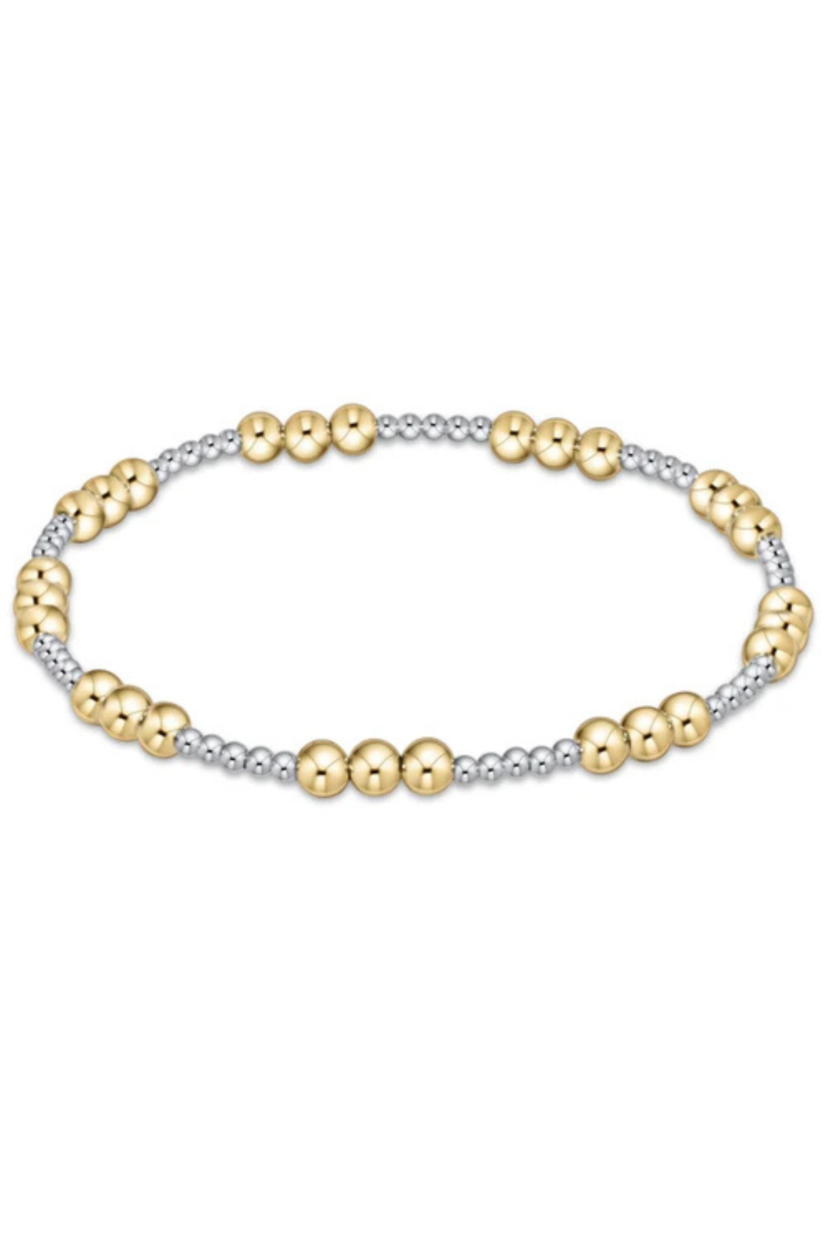 Classic Joy Pattern 4mm Bead Bracelet - Mixed Metal | enewton