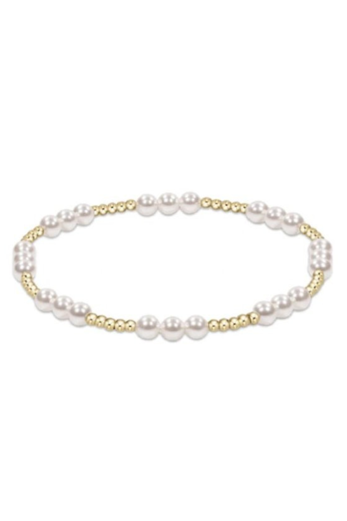 Classic Joy Pattern 4mm Bead Bracelet - Pearl | enewton