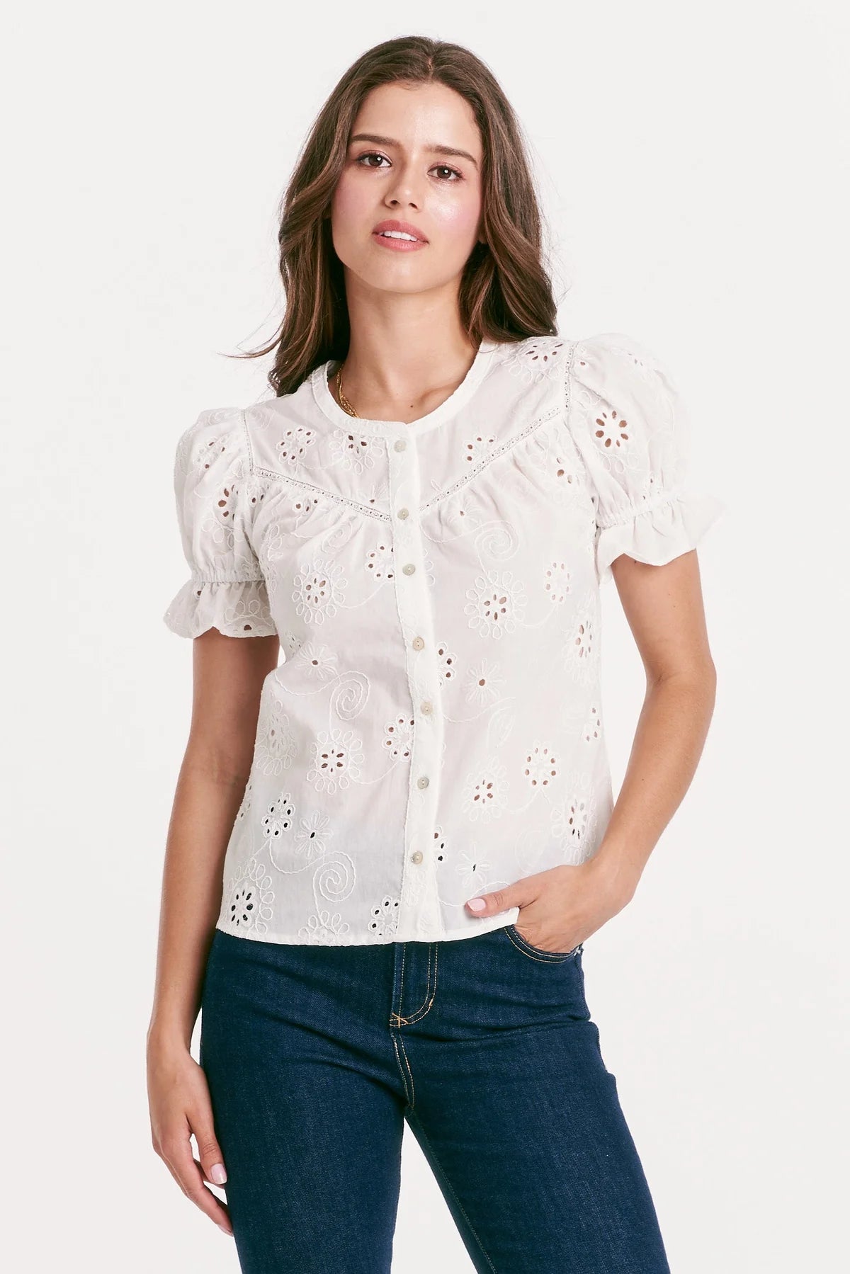 Tierra Embroidered Bodice Shirt