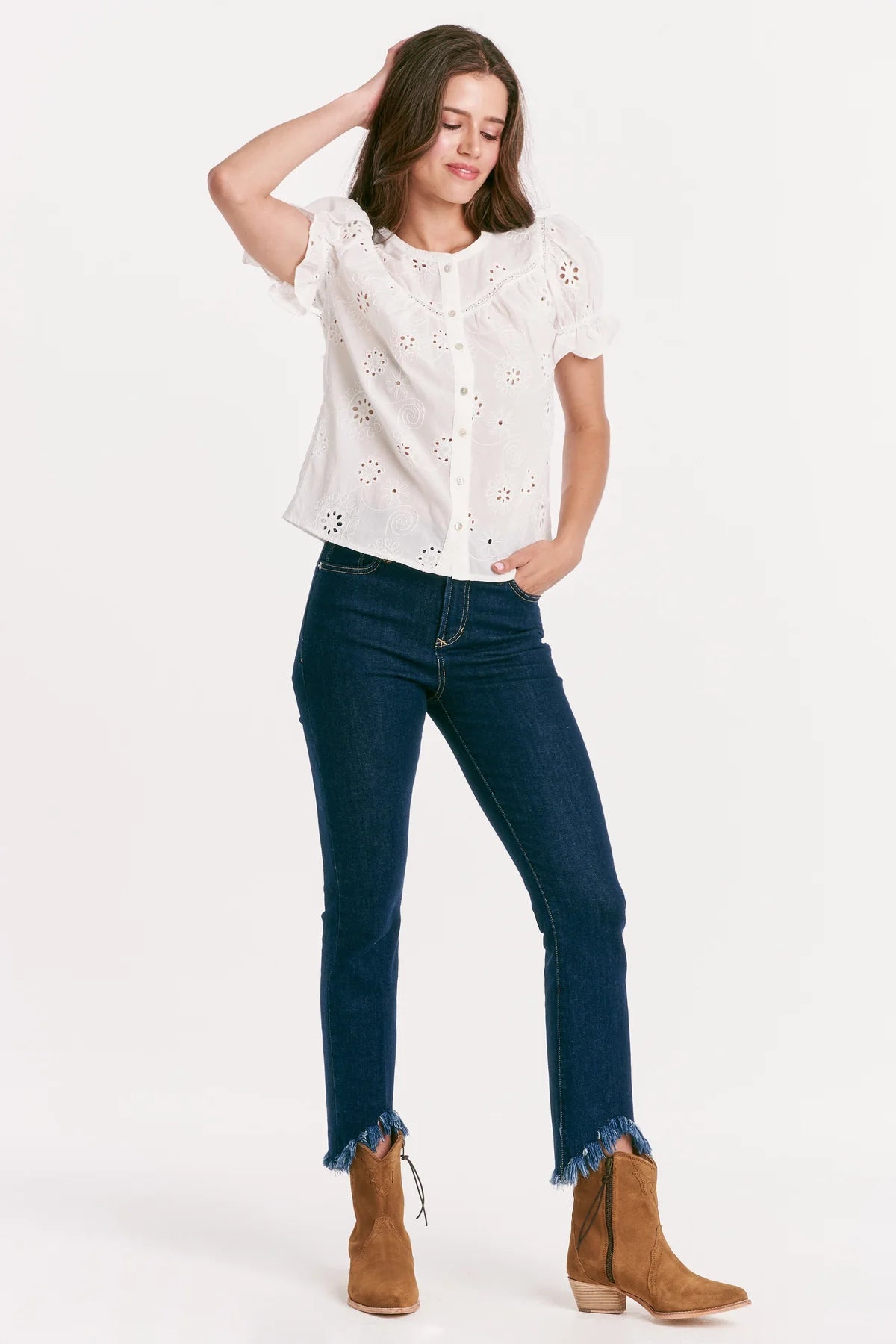 Tierra Embroidered Bodice Shirt