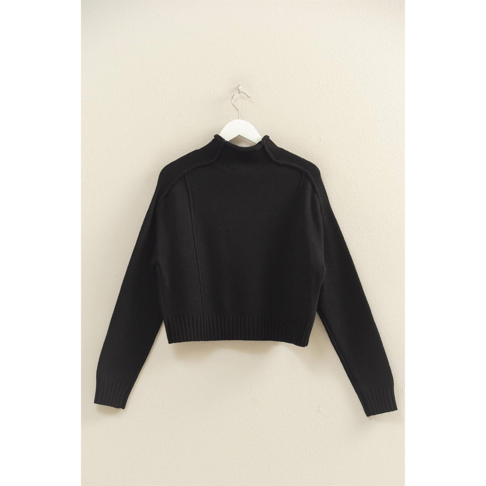 Mock Neck Ribbed Sweater Hyfve