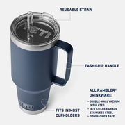 Yeti Rambler 42oz Straw Mug - Ultraviolet Yeti Coolers