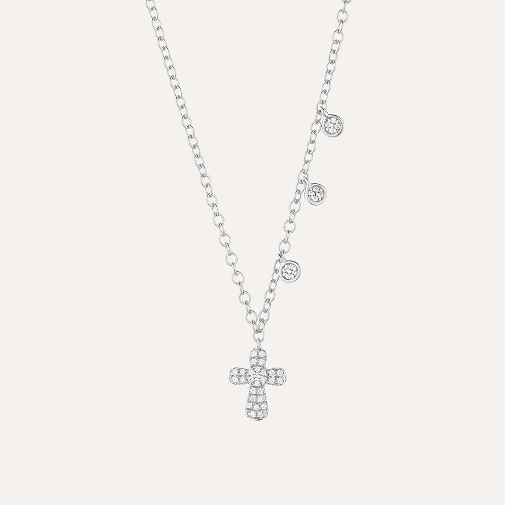 Keep the Faith Cross Pendant Necklace in Sterling Silver