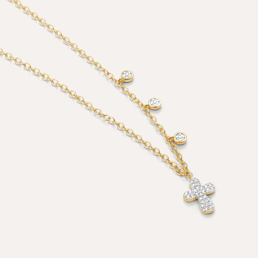 Cross Pendant Necklace in Yellow Gold