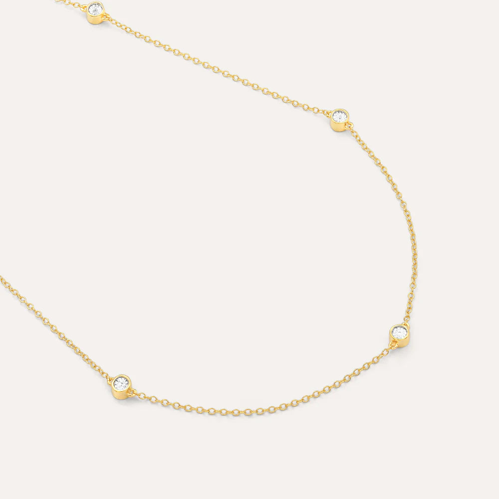 Dot-To-Dot Chain Necklace in Yellow Gold