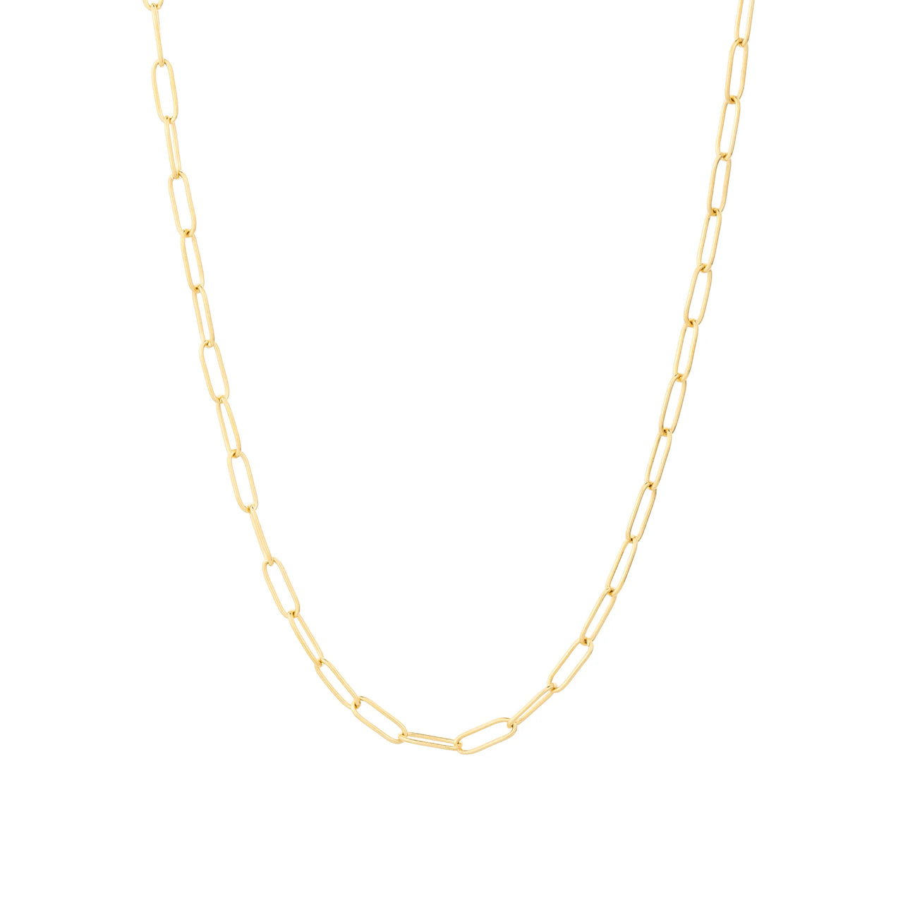 Charm Paperclip Necklace in Yellow Gold