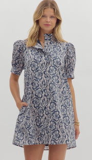 Midnight Floral Mini Dress Entro