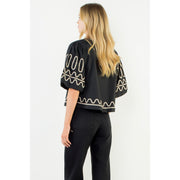 Puff Sleeve Embroidery Top THML