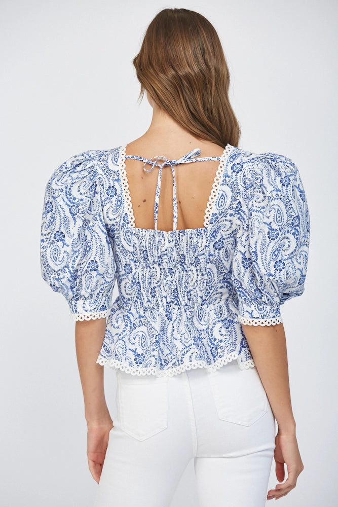 PUFF SLEEVE PEPLUM TOP Shop Expeditions