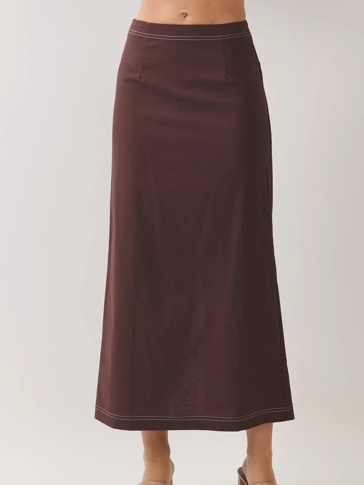 Contrast Stitch Maxi Skirt TCEC