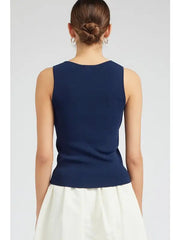 Sleeveless V-Neck Sweater Top Current Air