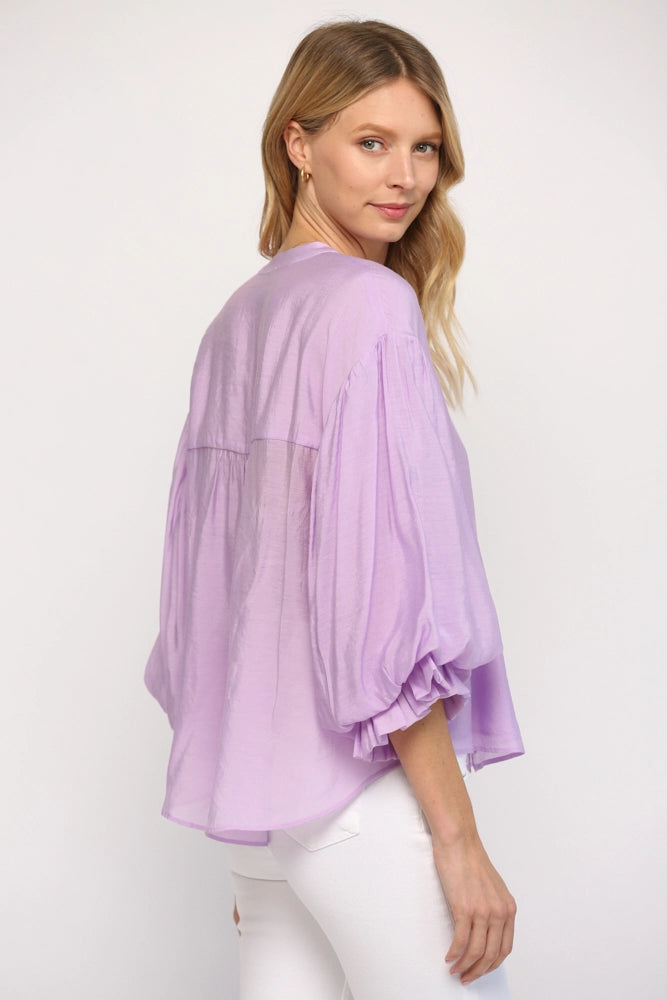 Puff Sleeve Button Down Shirt Fate