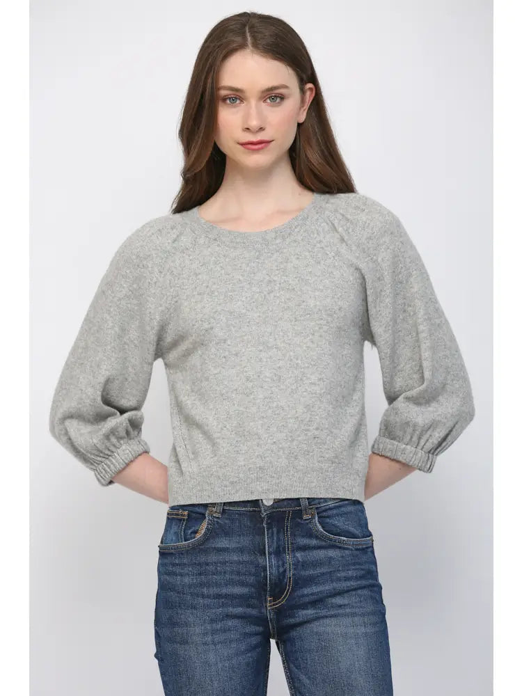 Cashmere Blend Ribbed Cuff Raglan Sleeve Sweater Fate