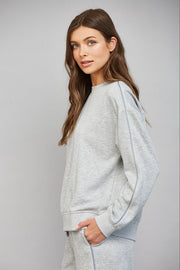 Contrast Fabric Seam Detail Drop Shoulder Sweatshirt Fate