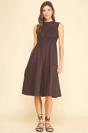 Smocking Detailed Midi Dress Pinch