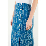 Side Button Fish Pattern Skirt THML