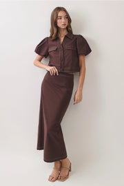 Contrast Stitch Maxi Skirt TCEC
