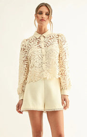 Diora Contrast Detail Lace Shirt Adelyn Rae
