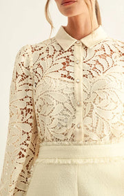Diora Contrast Detail Lace Shirt Adelyn Rae