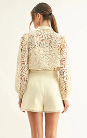 Diora Contrast Detail Lace Shirt Adelyn Rae