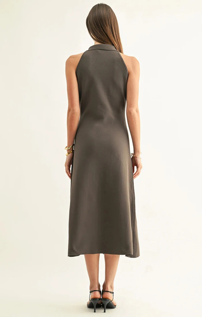 Lily Halter Shirt Midi Knit Dress Adelyn Rae