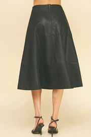 Leather Tiered Midi Skirt Pinch