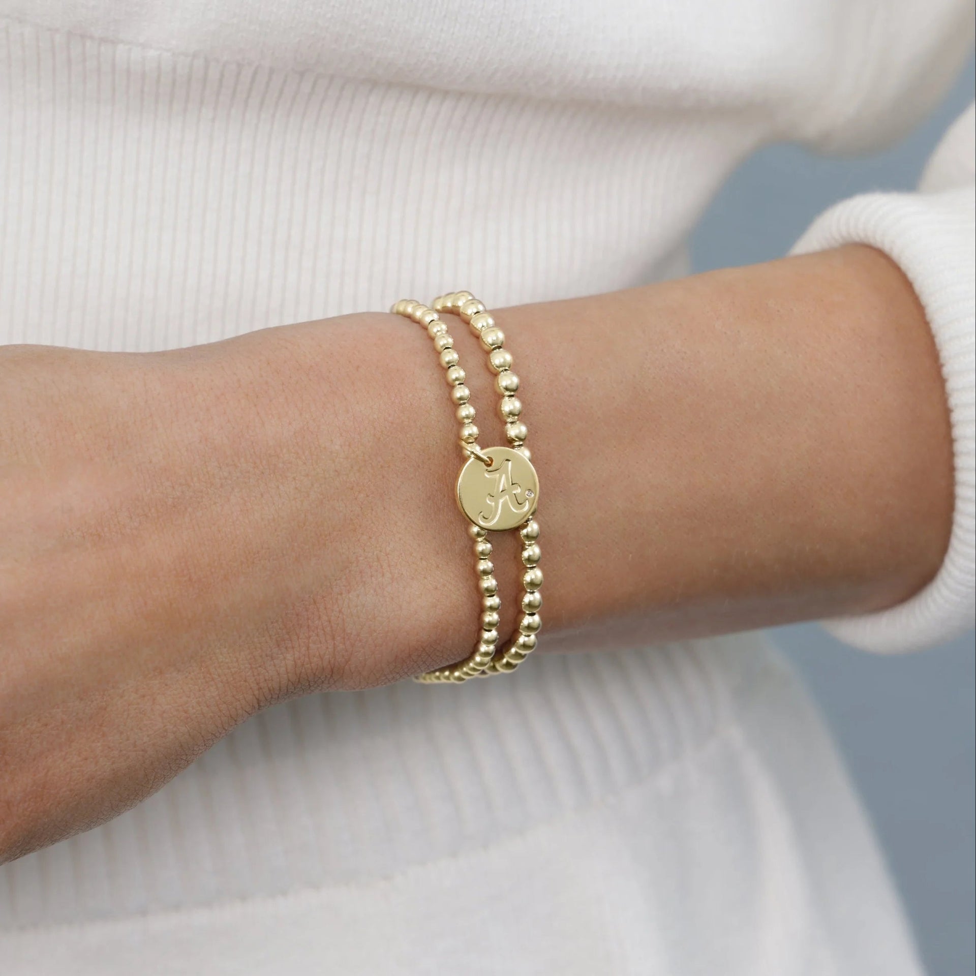 eCollegiate Classic Gold 3mm Bracelet - Alabama Disc enewton