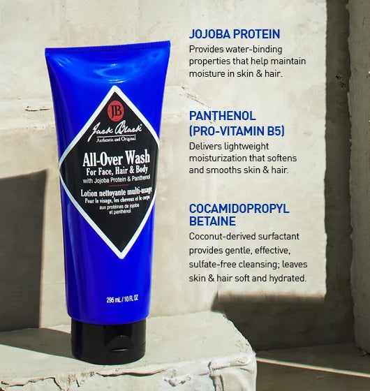 All-Over Wash for Face, Hair & Body 10oz Jack Black
