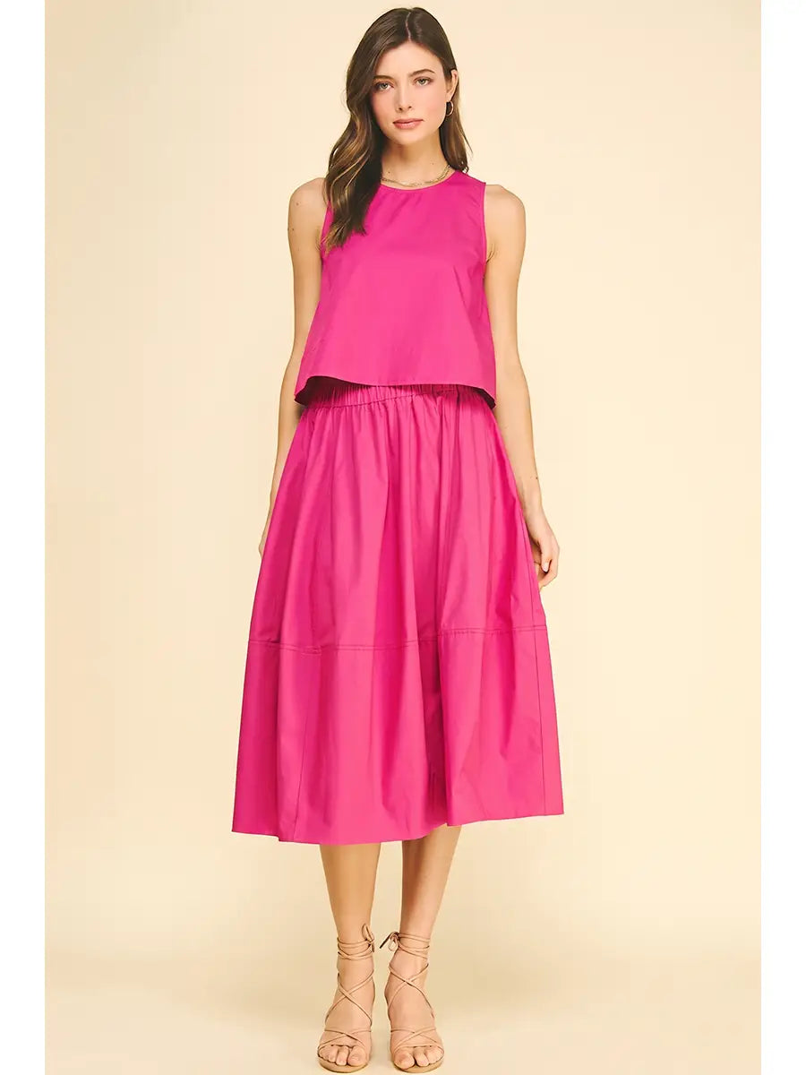 Solid Poplin Sleeveless Top Pinch
